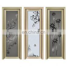 Cheap price  waterproof interior glass windows doors aluminum bathroom door