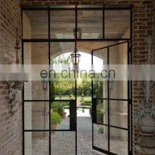Simple Designs Modern Double Glass Front Swing Wrought Iron Door thumbnail-2