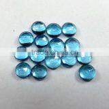 Swiss Blue Topaz 5x5 mm Round Faceted Cabochon thumbnail-2