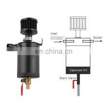 Oil Catch Can Tank 2-Port Baffled Reservoir With Drain Valve Breather Universal thumbnail-5
