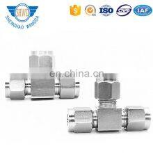 OD 3/8 Stainless Steel Tube Fitting 304/ 316 Equal Union Tee 3 Way Tube Connector thumbnail-2