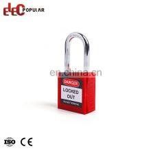 Multi Color Available Long Steel Shackle Safety Industry Nylon Padlock