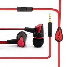 Popular Red Rohs Earbuds Special Flat Cable Earphone Mobile Headphone thumbnail-3