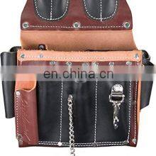 High Quality 8-Pocket Leather Electrician's Tool Pouch Bag Durable Portable Tool Belt Bag thumbnail-4