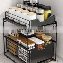 Under Sink Organizer and Storage Two Tier Pull Out Stackable Storage Shelf Cabinet Organizer Bathroom Organizer Large thumbnail-3