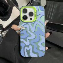 Luxury Fashion Stripe Wave Matte Texture Phone Case for IPhone Shockproof Bumper Cover thumbnail-5