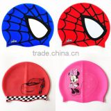 2015 Kids Spiderman Silicone Swimming Cap mouse Waterproof Swim Cap Children's Water Sport Wear