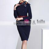 Lady Airline Stewardess Uniform Design Beauty Office Uniform for Women thumbnail-3