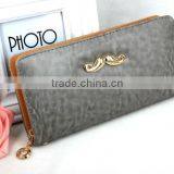 Women's Classic Multifunction PU Blue Coin Purse Wallet With Mustache thumbnail-3