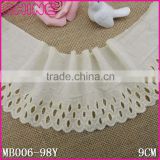 In Stock Factory Sale Cheap 3.67" Creamy White Embroideried Various Styles 100% cotton Crochet Lace Trim                        
                                                Quality Choice