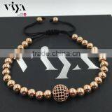 2 YEARS NO Loose Color 18K Gold Plated Man Baeds Bracelet thumbnail-4