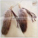 Dyed Color Genuine Fox Tail Keychains With Leather Tassels thumbnail-5