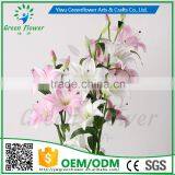 2016 Wholesale 5 Heads Multicolor Artificial Flowers Lily Real Touch Bouquet Wedding Bridal Home Declarative Flowers thumbnail-5