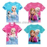 Kids Baby Girls Cotton Princess Cartoon Frozen Queen Elsa Snowman T-Shirts Tops elsa dress cosplay costume in frozen