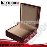 High-end Red Craft Wooden Gift Box With Velvet Lining thumbnail-3