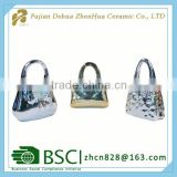 fashionable handbags shape ceramic money box for gift