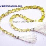 Lemon Quartz Hand Made 6*10-8*12 mm Faceted Tumble Shape, 16" Strand Length 100% Natural Gemstones