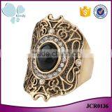 Best Selling 1 Dollar Product Gold Plated Zinc Alloy Resin Single Stone Finger Ring thumbnail-1