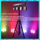7x 9w 3 IN 1 Rgb LED Par Kit Light T BAR 4-QUAD FLAT LED PAR 64 CAN