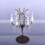Traditional crystal table lamp for home decoration E14 lamp holder