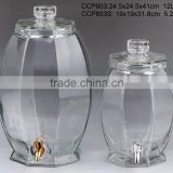 Clear glass wine pot with ceramic lid and metal rack (CCP803)