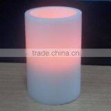 Battery Powered Realistic Yellow Flicker Flame Giant Wax Pillar Candle 4x6 for Church thumbnail-1