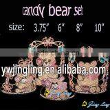 Cute Bear Family Tiara With Butterfly Sweet Candy Crown Set thumbnail-1