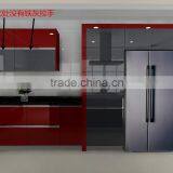 Red Lacquer High Gloss Cupboard MDF Wooden Kitchen Cabinet thumbnail-2