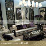 Living Room Furniture Sectional Sofa Full Grain Leather Sofa From JL&C Luxury Home Furniture New Sofa Designs thumbnail-4