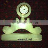 Green Onyx Handcarved Desk Clock for Wholesale Cheap Price thumbnail-1
