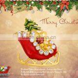 47*44mm Unique Design Personalized Rhinestone Christmas Santa Sleigh Brooch thumbnail-5