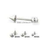 316L Steel Eyebrow Ring With Ball and Cone Body Piercing Jewelry thumbnail-1