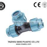 pe pp Compression Fittings/italian Type Euqal Tee Straight 90 Deg Tee for Water Supply Pipe Fittings