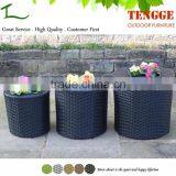 Round Shape Garden Plastic Rattan 3 Pieces Planter thumbnail-1