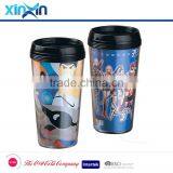 Plastic Travel Mugs Double Wall Mugs Coffee Cups With Lid Plastic Car Mugs thumbnail-2