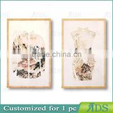 Framed Handmade Woman Figure Oil Group Painting
