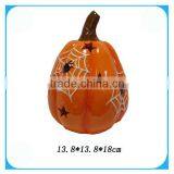 Ceramic Halloween Pumpkins Handcrafts With Cobweb thumbnail-1