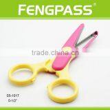 S5-1017 5.5 Inch 2Cr13 Stainless Steel Blade With Colorful Plastic Handle Pattern Shears thumbnail-3