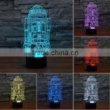 7 Color Change 3D Illusion Led Lamp Touch Switch Table Lamp LED Night Light for Decoration thumbnail-2