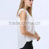 Women Fashion Casual Tops With Beaded Neckline and Pleazed Chiffon Back Details thumbnail-2