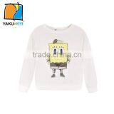 YAKUYIYI Cotton White Girls Sponge Baby Print T-shirts Pullover Casual Hoodies for Wholesale thumbnail-1