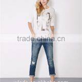 Customized 100% Cotton Fleece Pullover Sweatshirts Print 1/2 Sleeve Crewneck Pullover t Shirt thumbnail-4