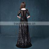 MGOO Wholesale Cheap Price Elegant Chiffon Evening Dresses Long Black Beaded Wedding Party Vestidos 2064 thumbnail-4