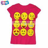 2017 Hot Selling Girls Short Sleeved Emoji T Shirt Printing Wholesale Funny t Shirts Kids Summer Clothing OEM thumbnail-4
