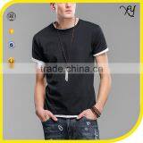 Customized Your Brand Design Blank Black Longline Hip Hop Tee Shirts thumbnail-1