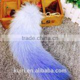 Colorful Fox Fur Keychains 100% Real Fox Fur Rehinstone Tail Bag Pendants Accessory thumbnail-2