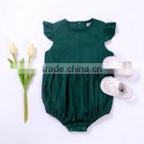 2017 summer flutter sleeve 100% cotton baby clothes girl romper