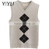 Custom Girl Grey Geometric Knit School Uniform Sweater Vest thumbnail-1