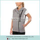 66% Cotton 34% Polyester Bonded Zip Pocket Asymmetrical Cut Fleece Vest thumbnail-3