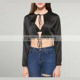 New Fashion Polyester Crop Top Cardigan 2017 Women thumbnail-1